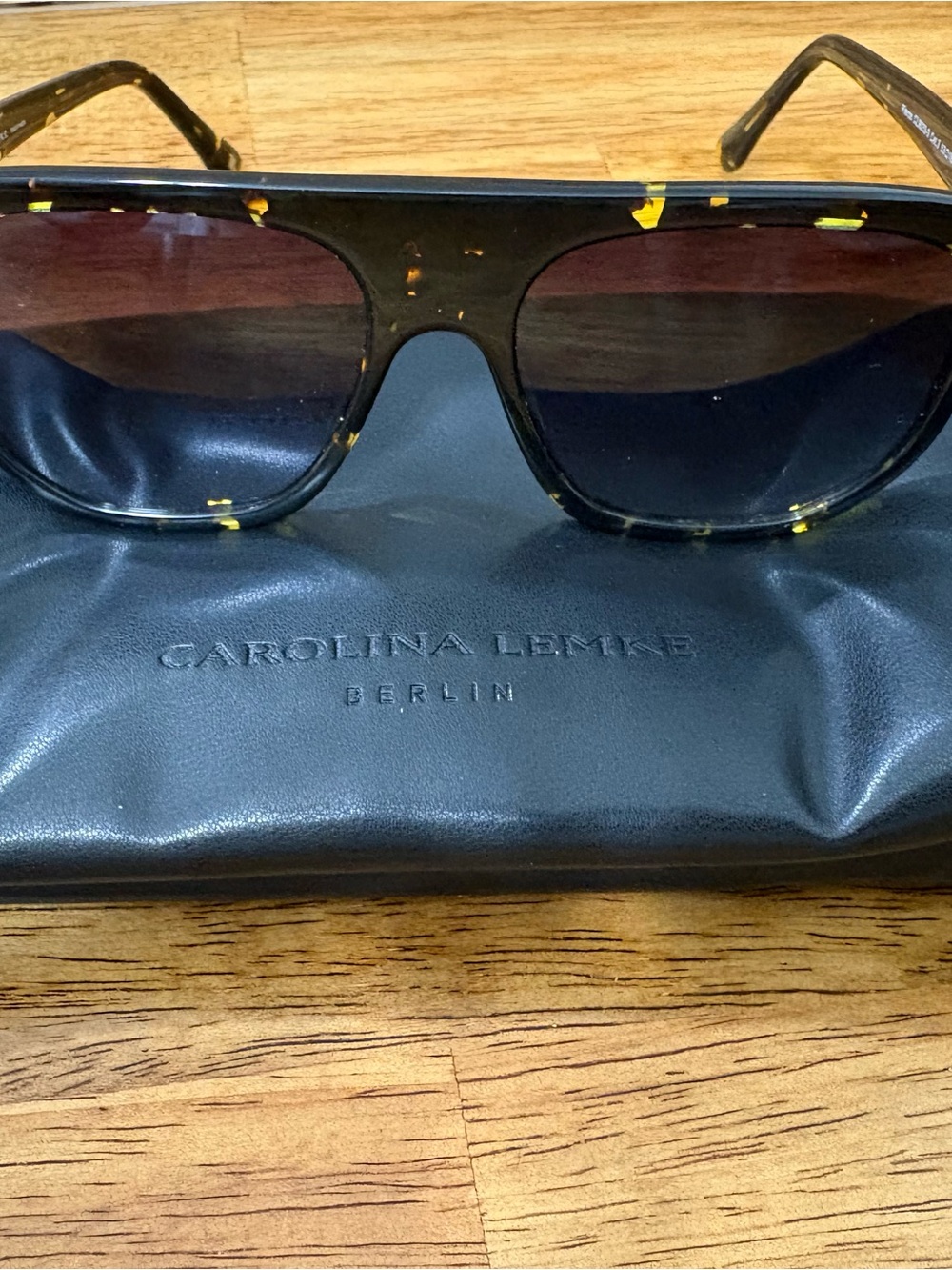 Carolina Lemke Berlin Tortoiseshell Sunglasses with Yellow Accents
